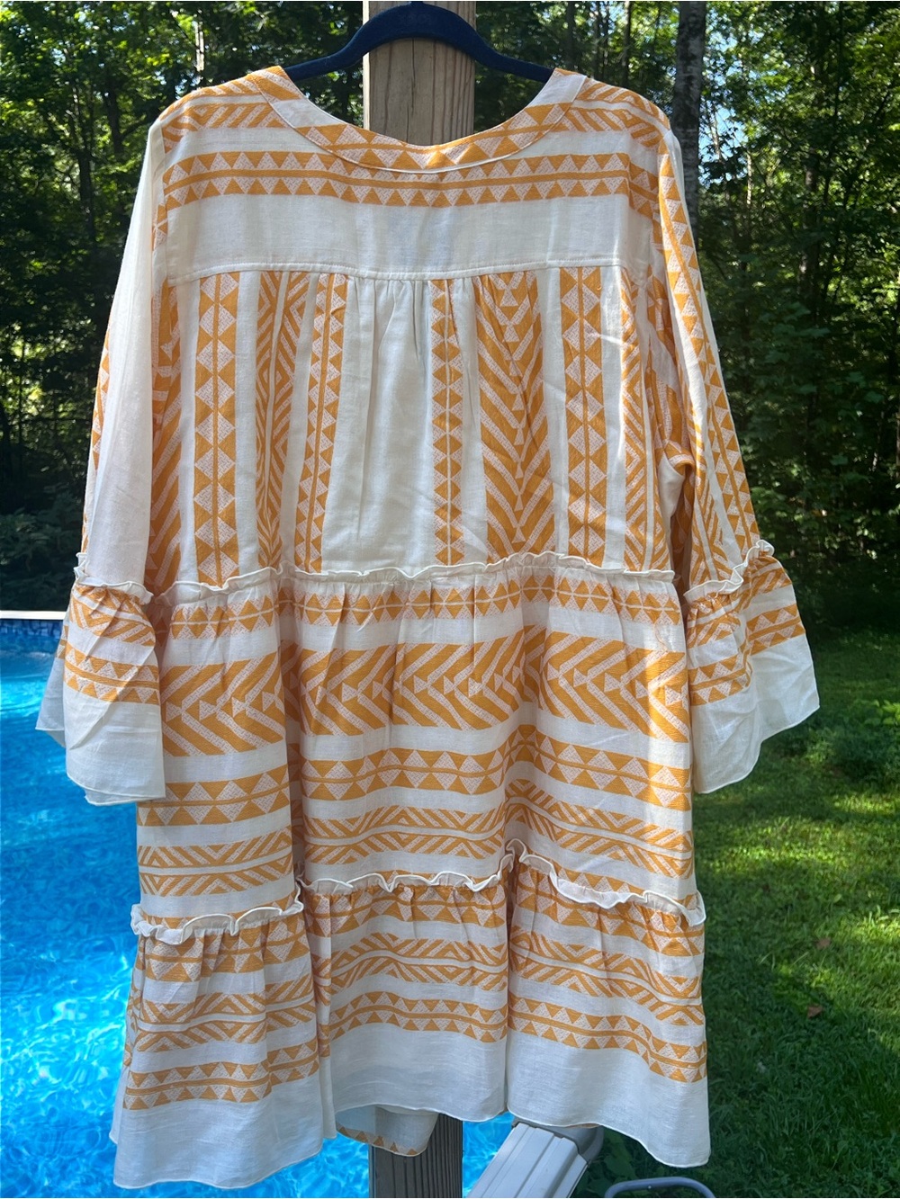 torrid Yellow and Cream Tiered Boho Midi Dress - Picture 4 of 4
